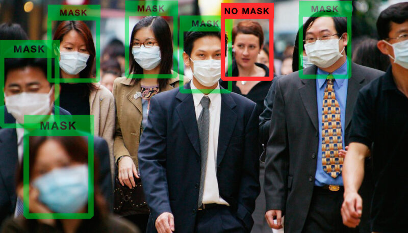 Мультиклассовый «Object Detection» частных объектов, распознавание лиц и медицинских масок в индустрии общепит.